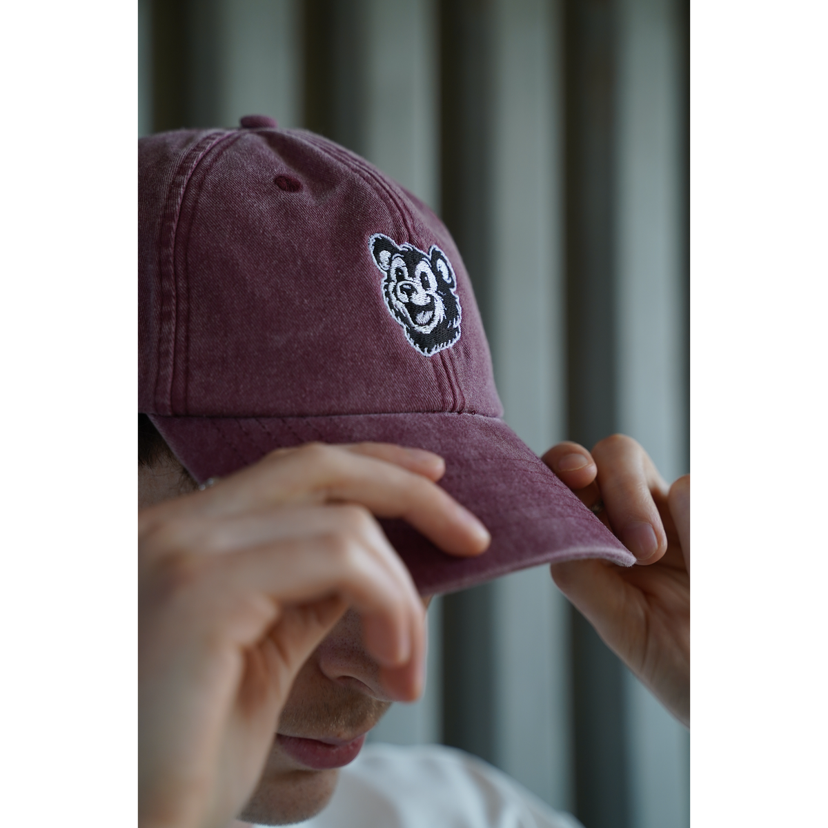 Bonzo 2.0 | Vintage Dad Cap front view, Bonzo bear logo, brushed washed cotton