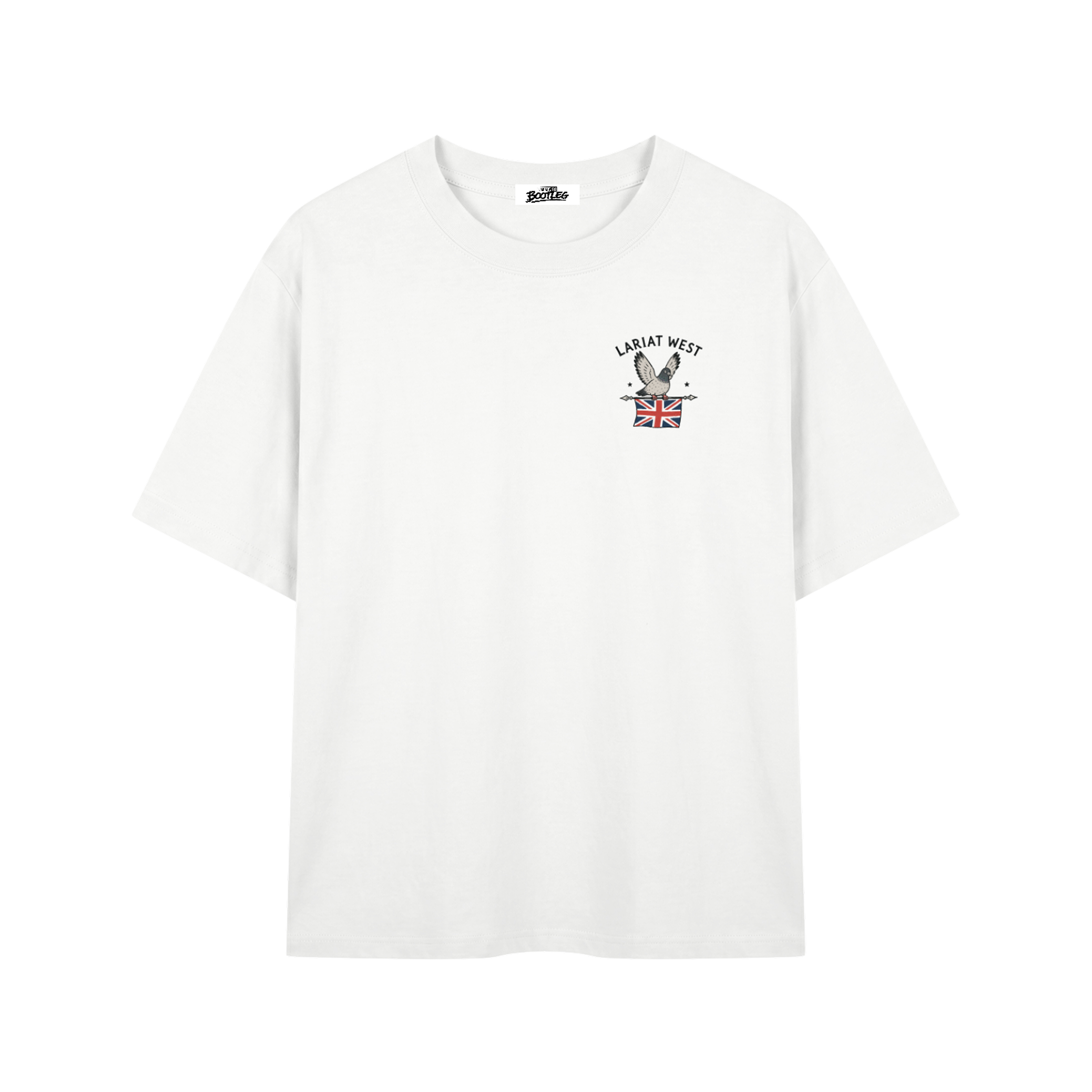 Coo Britannia | Heavyweight Tee front view, British-themed left-chest graphic