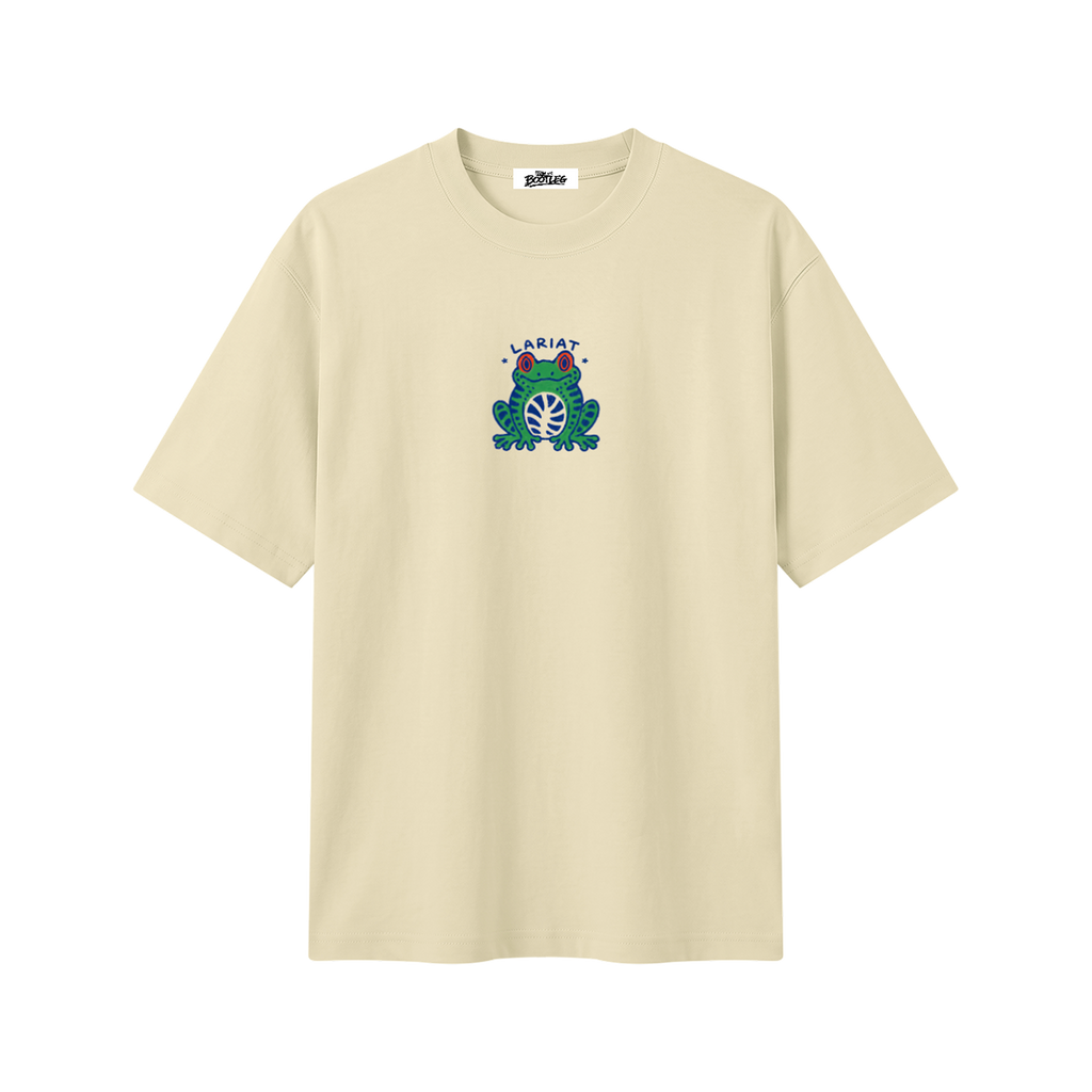 Juggerum | Heavyweight Oversized T-Shirt front view, frog graphic, oversized drop-shoulder