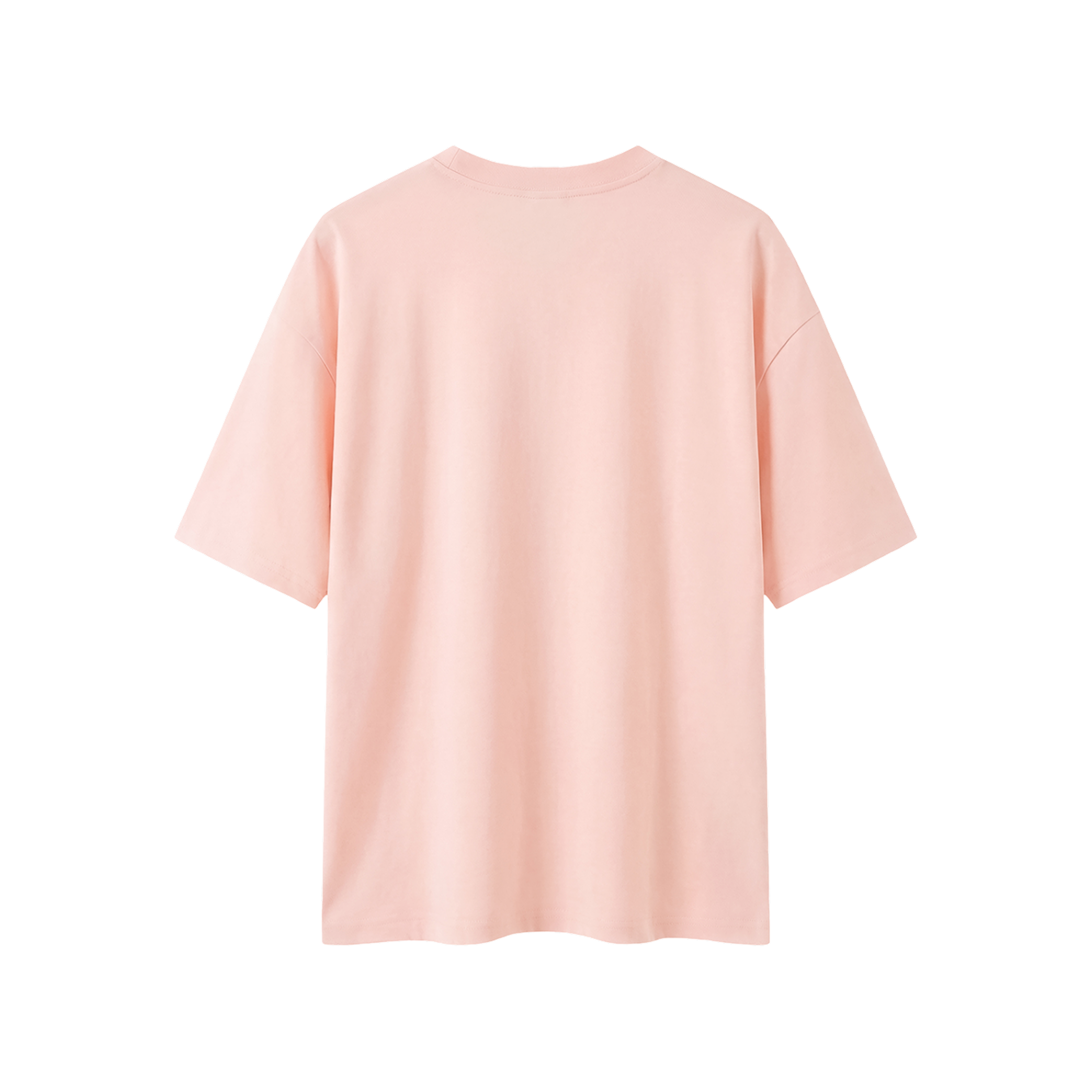Minimal Boxy Oversized Tee, Pink, back view
