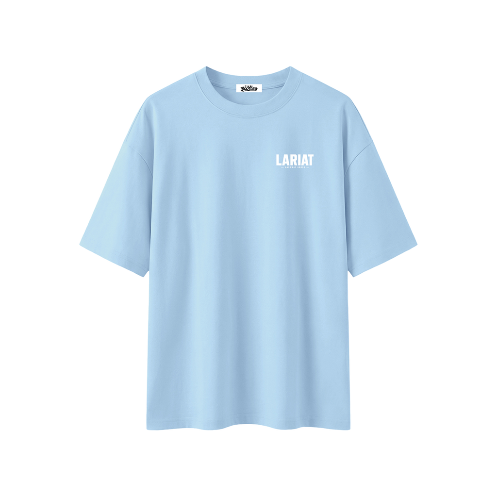 Minimal Boxy Oversized Tee, Light Blue, front view