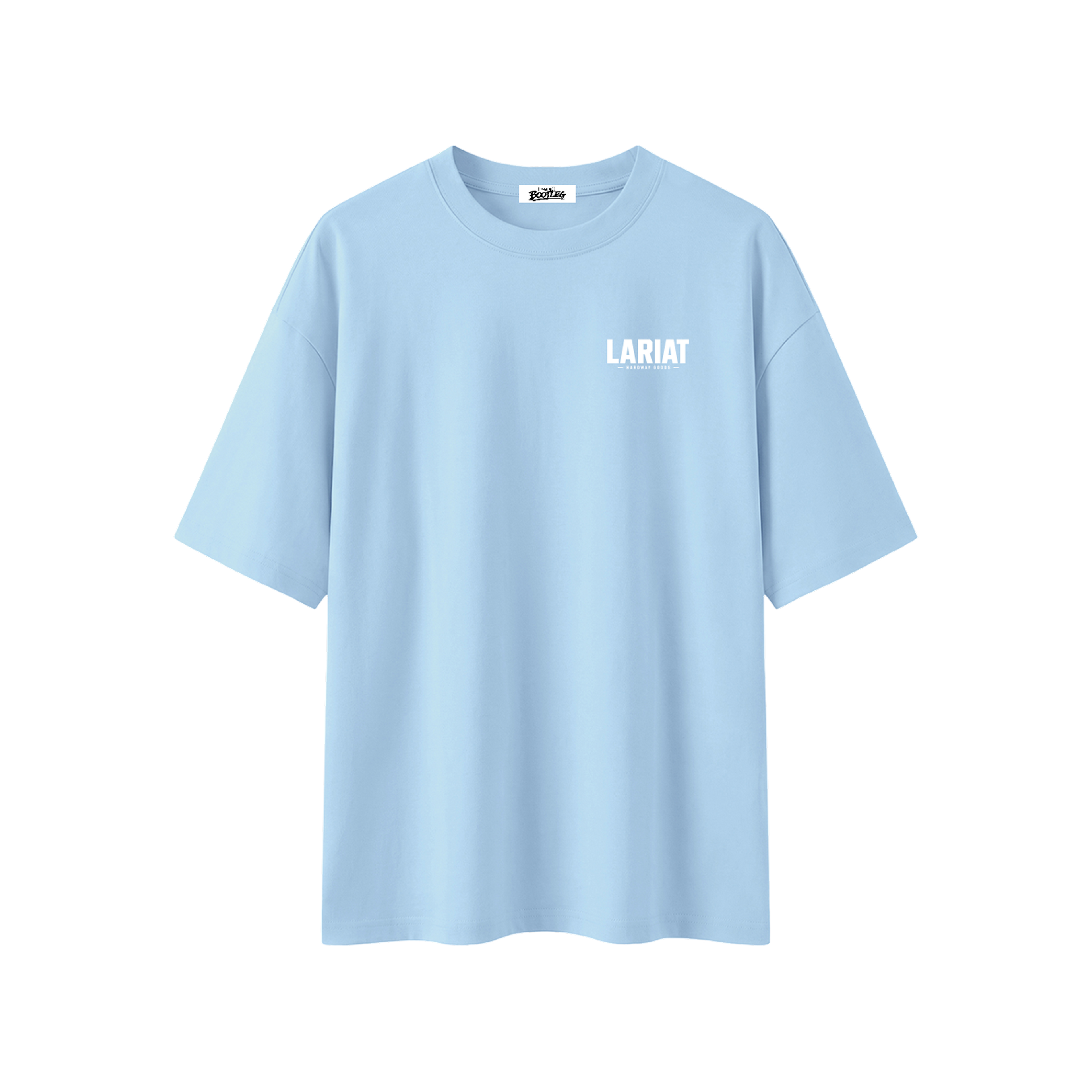 Minimal Boxy Oversized Tee, Light Blue, front view
