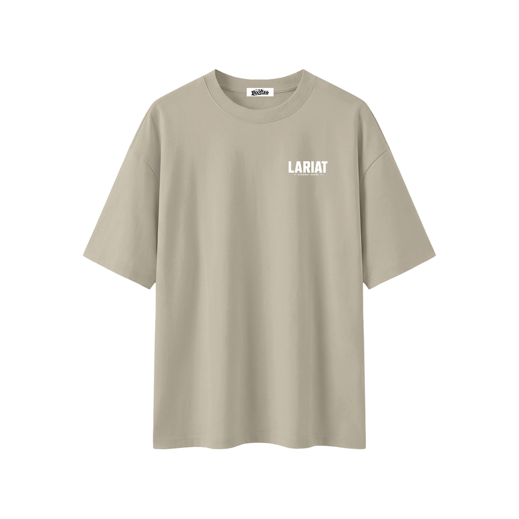 Minimal Boxy Oversized Tee, Light Grey, front view