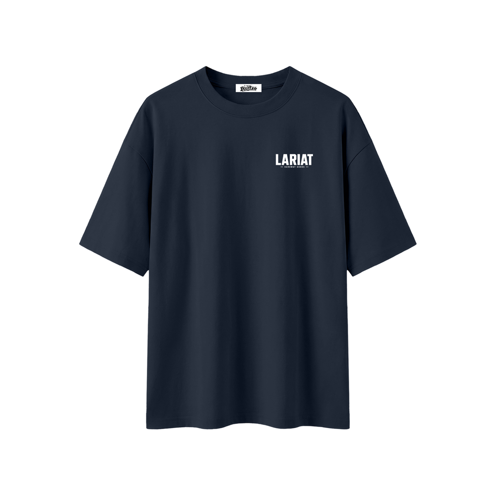 Minimal Boxy Oversized Tee, Navy Blue, front view