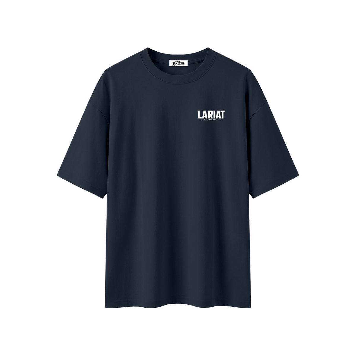 Minimal Boxy Oversized Tee, Navy Blue, front view