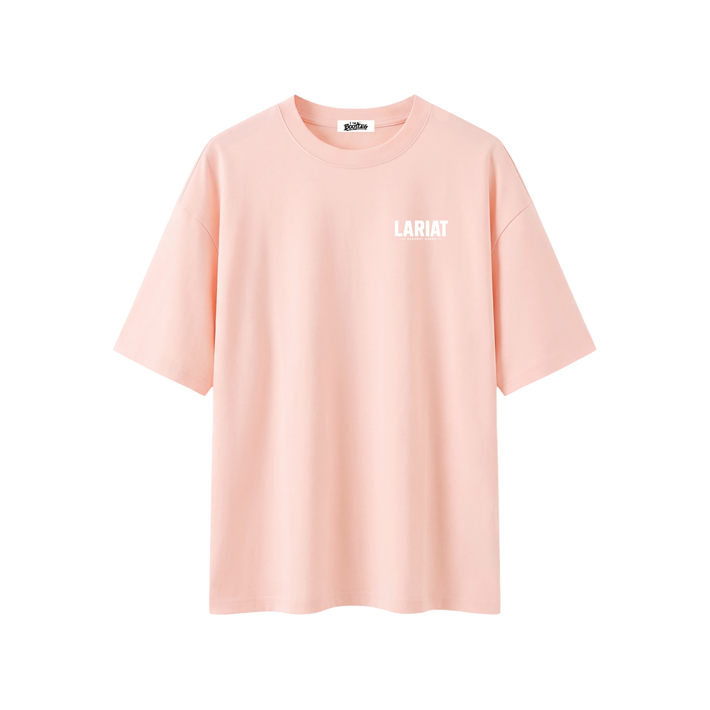 Minimal Boxy Oversized Tee, Pink, front view