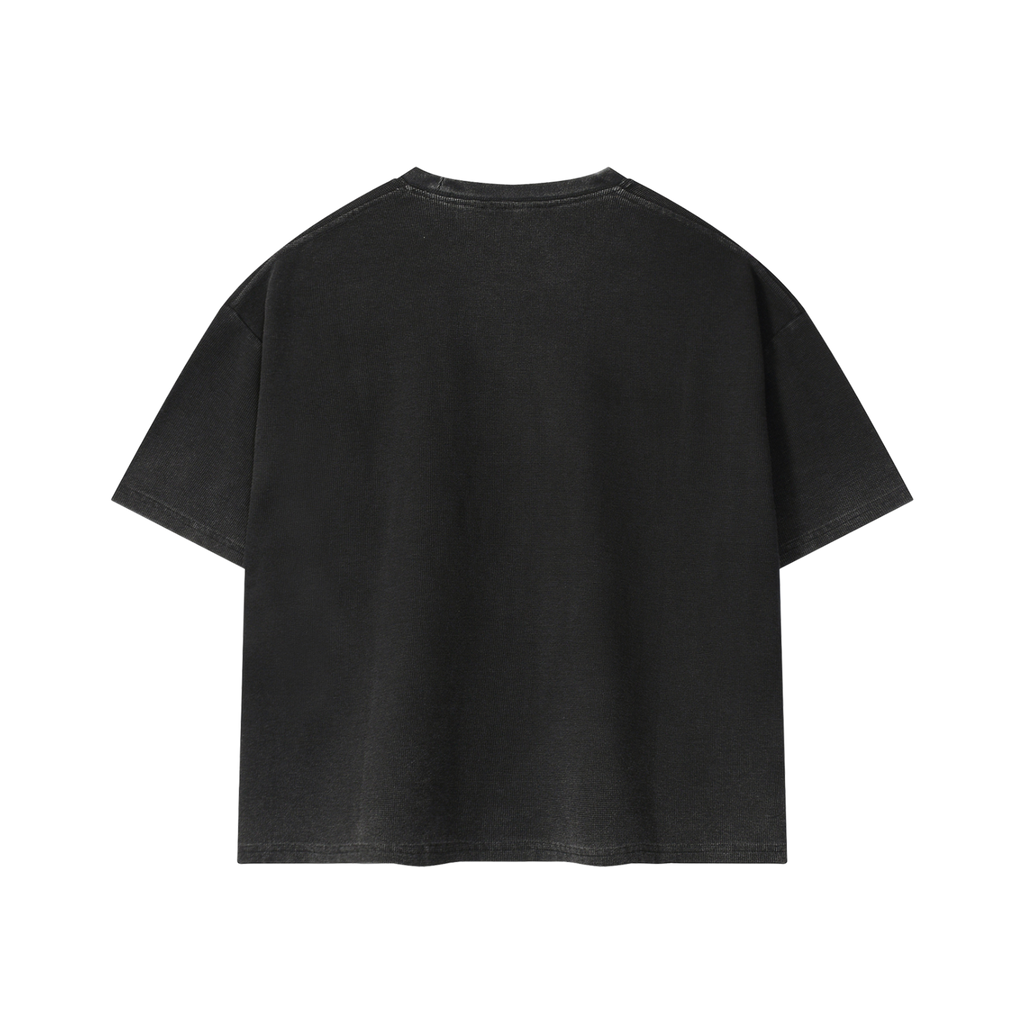 Skater Vintage Wash Boxy Waffle Tee, back view, Hardway Goods lockup