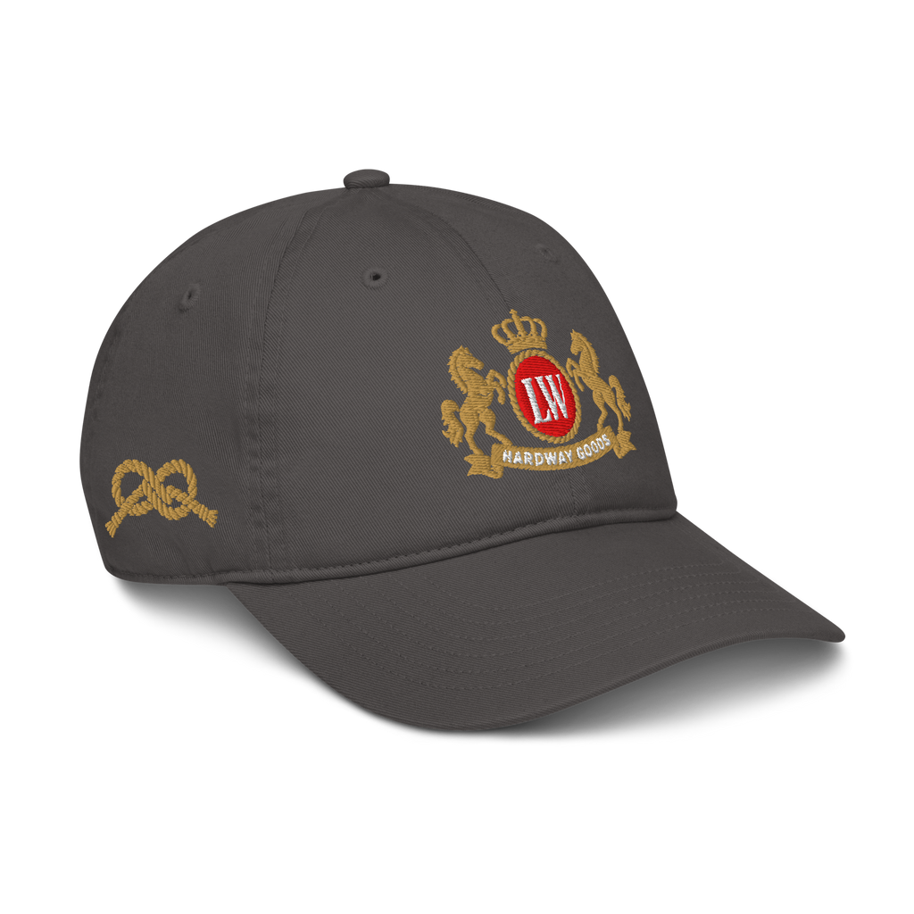 Smokes Organic Dad Hat, Charcoal, right front angle