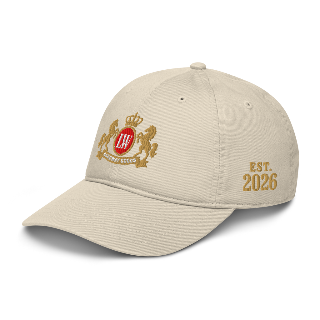 Smokes Organic Dad Hat, Oyster, left front angle