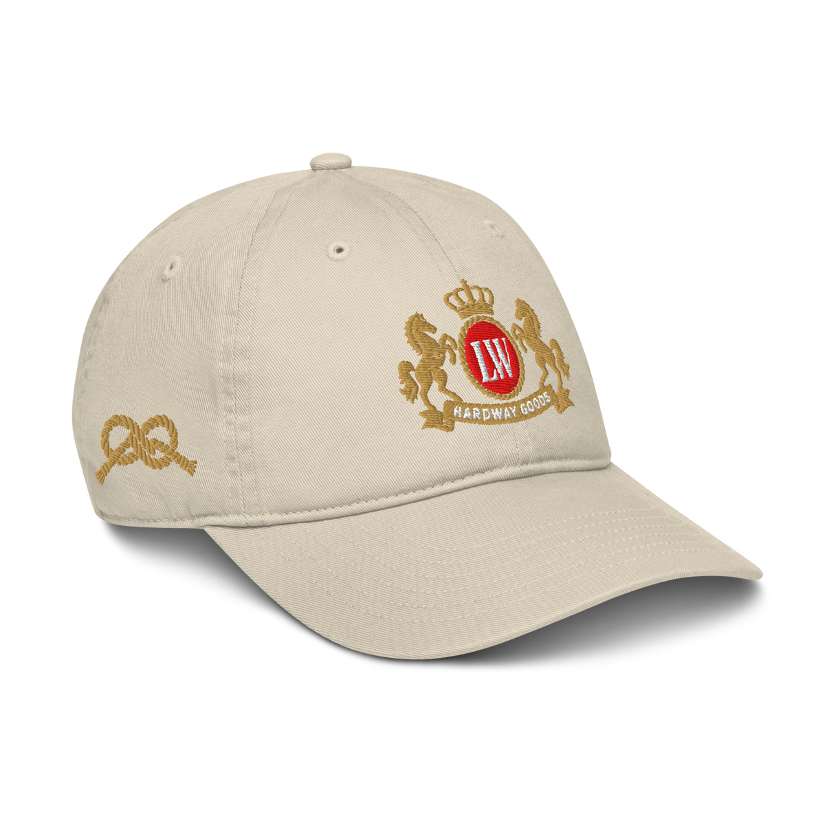 Smokes Organic Dad Hat, Oyster, right front angle